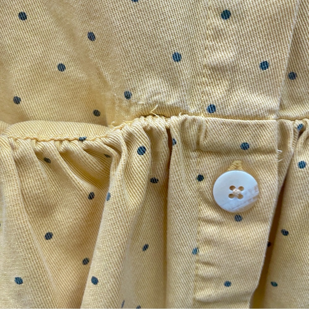 Zara Yellow Polka Dot Button-Up Dress ~ Size 9-12m - Picture 3 of 5